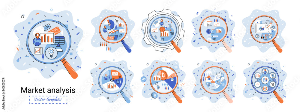 Aufkleber market statistics data analysis metaphor marketing strategy development. business research. identify