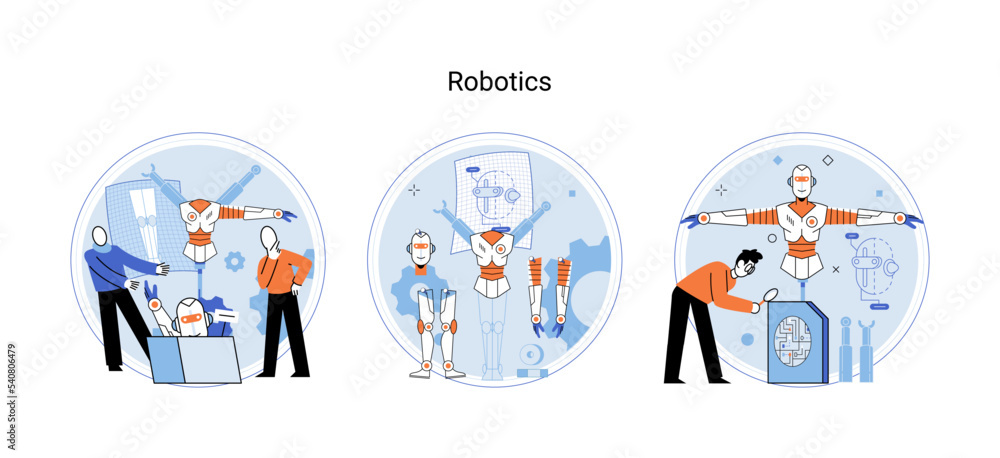 Aufkleber robotics scientific and technical, metaphor production and application of robots. programmable mecha