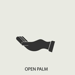 Open palm vector icon illustration sign