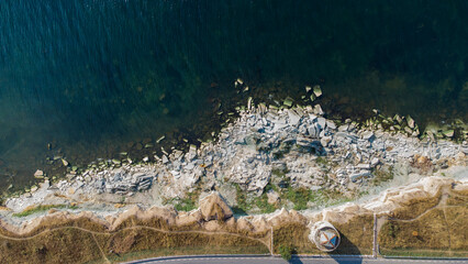 cliff by the sea view from above