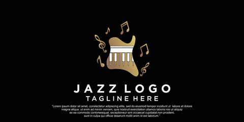 Jazz music logo design with modern concept Premium Vector