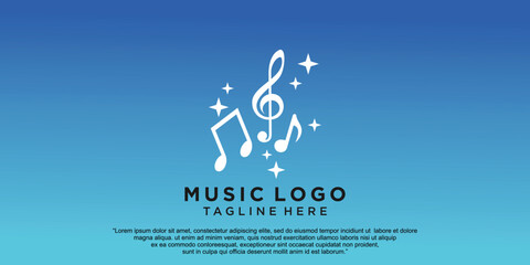 Music logo design with modern concept premium vector