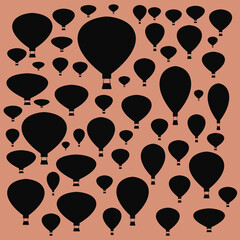 Seamless sunset balloons