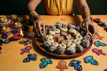 A display of Diwali sweets 