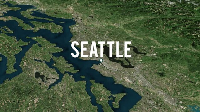 Seattle City On Physical World Map