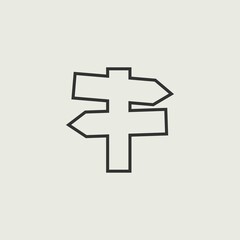 Direction post vector icon illustration sign