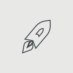 Rocket vector icon illustration sign