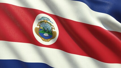 flag of costa rica waving in the wind 3d-rendering