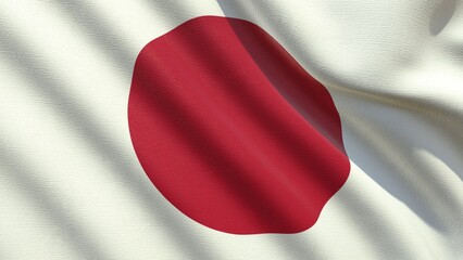flag of Japan waving in the wind 3d-rendering