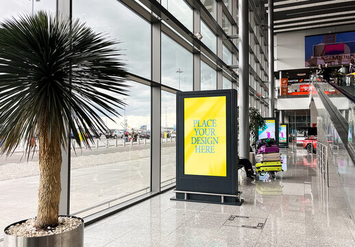 Airport Billboard Screen Mockup Template