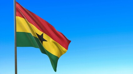 flag of Ghana waving in the wind 3d-rendering