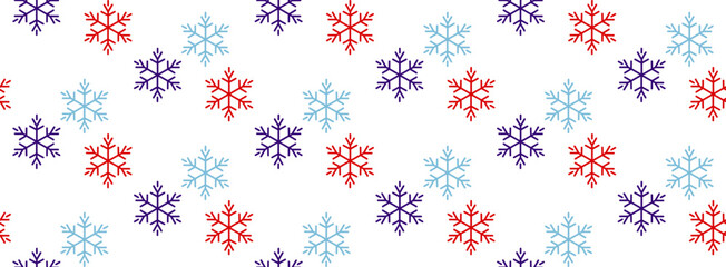 Seamless vector pattern made of snowflakes, unchy forms and colors that demand attention