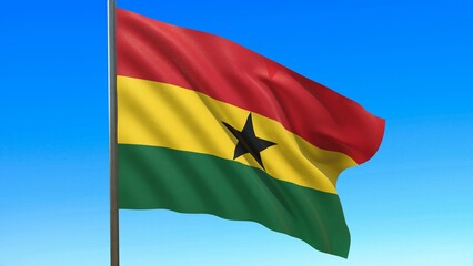 flag of Ghana waving in the wind 3d-rendering