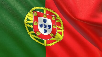 flag of portugal waving in the wind 3d-rendering