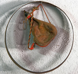 Vintage display - Traditional wineskin made of leather