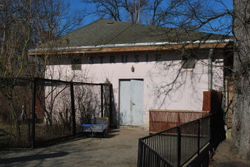 old building for ostriches in Wrocław Zoo, Poland