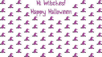 Fototapeta na wymiar Hi Witches! Happy Halloween. Witch hats.