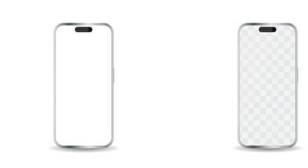 Modern smartphone device mockup isolated on white background