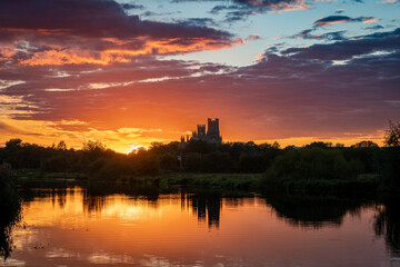 Sunset behind Ely Cathedral, 28th September 2022