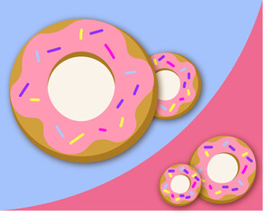 Pink Donuts Background Blue and Pink