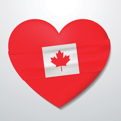 Heart with Canada flag