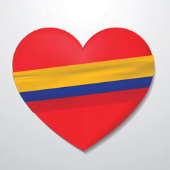 Heart with Colombia flag
