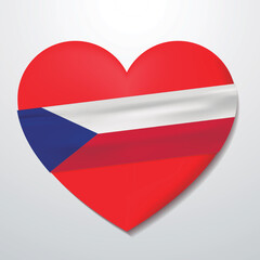 Heart with  Czech Republic flag