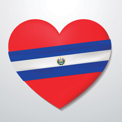 Heart with El Salvador flag