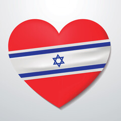 Obraz premium Heart with Israel flag