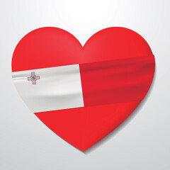 Heart with Malta flag