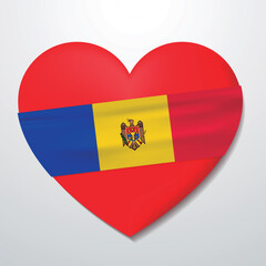 Heart with Moldova flag