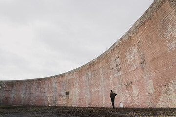 The concrete sound mirrors of Denge (Dungeness) in the south east of England. Pre World War 2 structures used to detect airplanes at a distance.