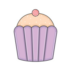 Isolated colored cupcake sketch icon Vector illustration