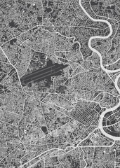 City map Ho Chi Minh, monochrome detailed plan, vector illustration