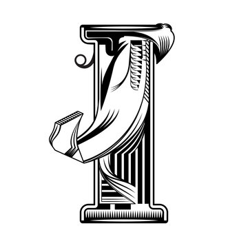 Capital letter, Letra ilustrada con estilo neo barroco, puede utilizarse para decorar dise&ntilde;os o para darle un toque elegante a alg&uacute;n texto