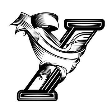 Capital letter, Letra ilustrada con estilo neo barroco, puede utilizarse para decorar dise&ntilde;os o para darle un toque elegante a alg&uacute;n texto
