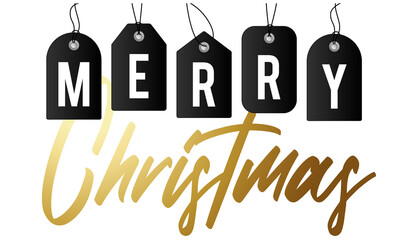 merry christmas sale tag illustration lettering