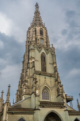 Fototapeta premium The Bell Tower of the Bern Minster