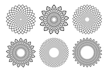 Abstract Geometric Circle Radial Patterns.