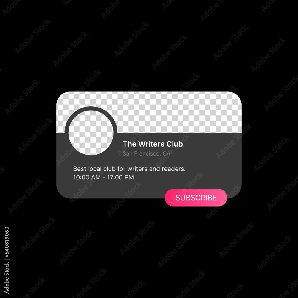 Poster user profile notification illustration. social media ui concept. two empty spaces for adding photo a