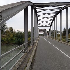 iron bridge in truss construction