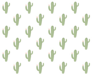 Wallpaper Fondo patron de cactus verdes con flor