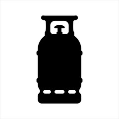 Gas cylinder icon. Propane Gas Tank sign. Flat black design. App icon. Lpg Cylinder Vector silhouette