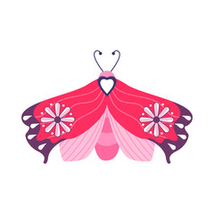 Isolated red butterfly vector illustration