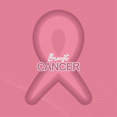 Breast cancer awareness poster Pink Ribbon Vector illustration