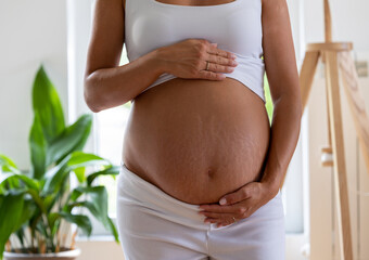 Pregnant belly with stretch marks