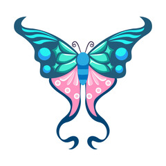 Isolated blue butterfly vector illustration