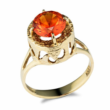 Fire Opal Gold Ring