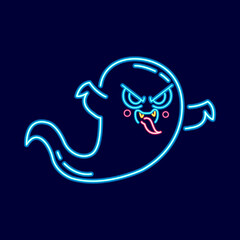 Isolated phantom neon hallowen vector illustration