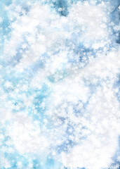 Watercolor winter landscape illustration. Winter Woodland forest, mist, pine trees,evergreen scene, poster, printable card. Woods, wanderlust, nature , trees, background, fir, snow,snowfall, frost